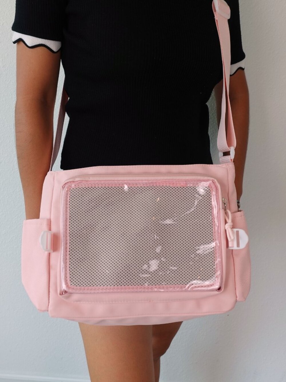 PINK Crossbody ita bag, Ita Bag Messenger Bag, Transparent Display Y2K ItaBag